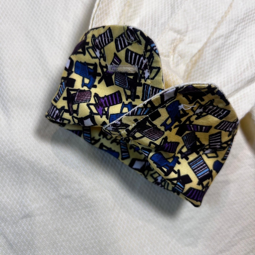 Robert Graham Men's Medium Pale Yellow Button Down Shirt 100%‎ Cotton - Picture 6 of 8